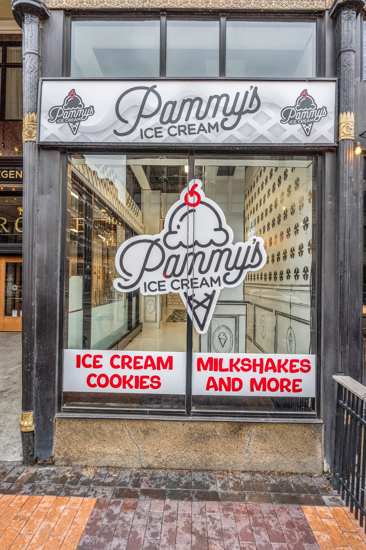 The Pammy's Ice Cream storefront on Euclid Avenue